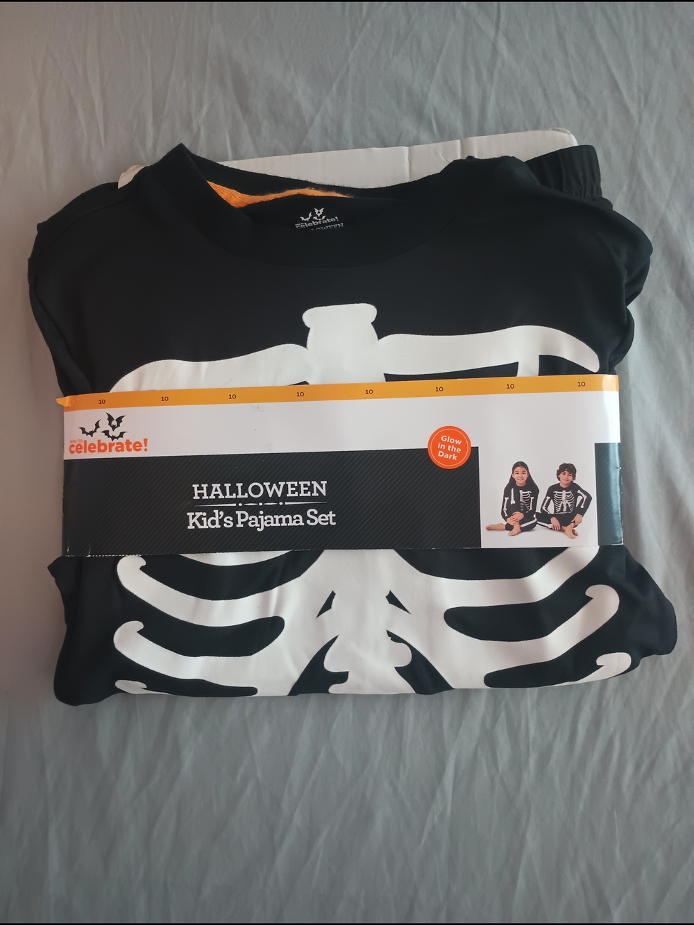 Celebrate! Halloween Kids Glow In The Dark Skeleton Pajama Set